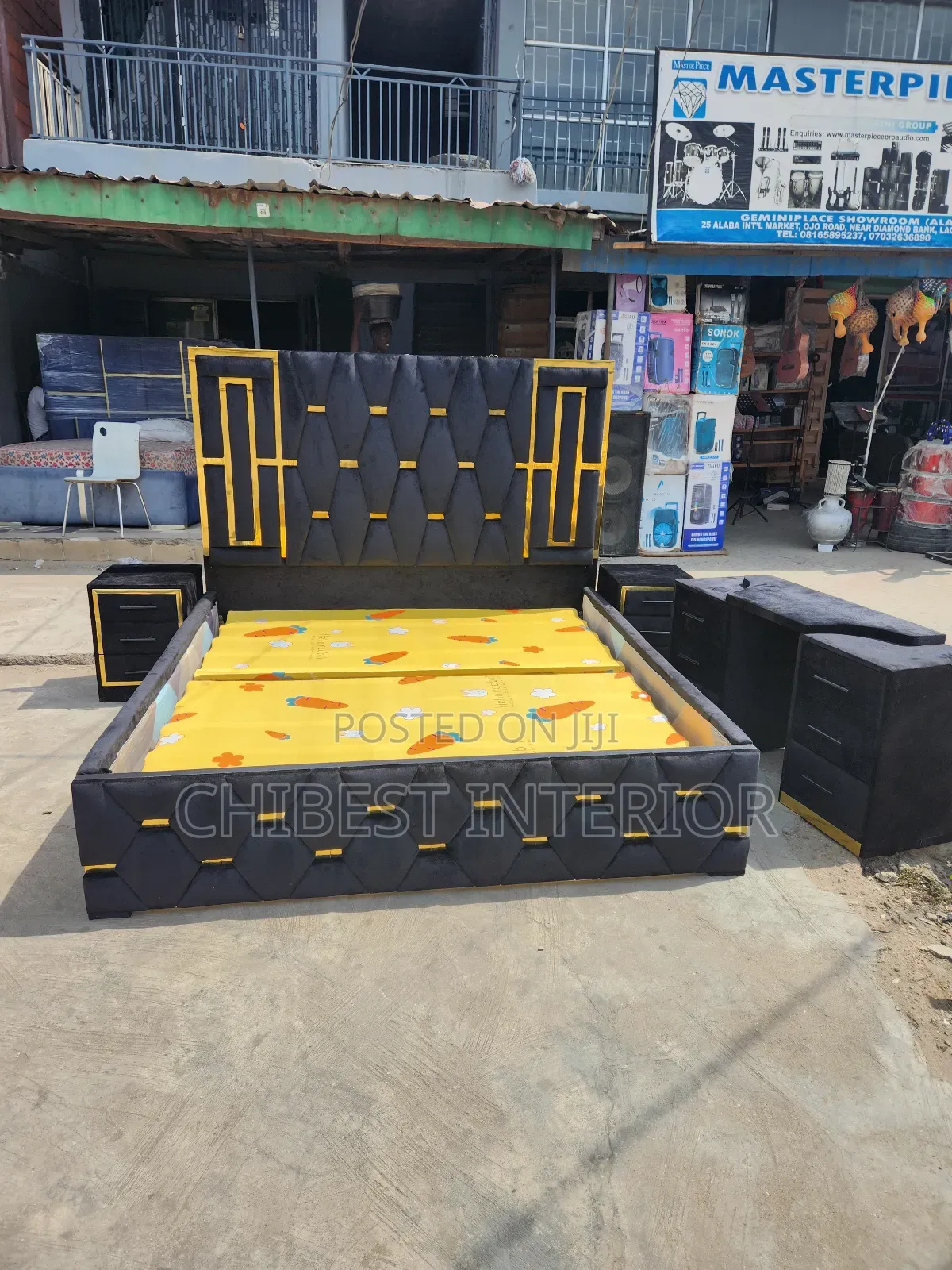 Black Coloured 6by6 Bed Frame Set.