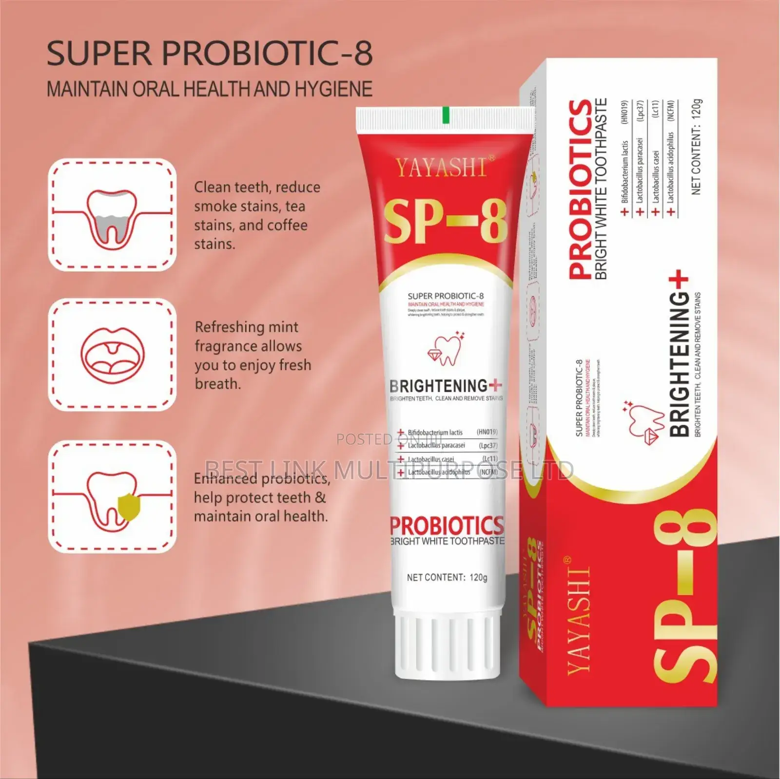 Sp-8 Teeth Whitening Toothpaste Probiotics