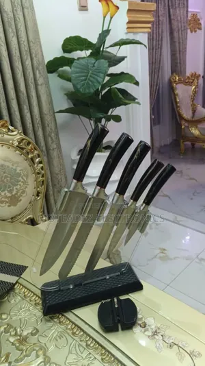 7pcs Marble Kitchen Knifes Sets With Stand/Knife Sharpener