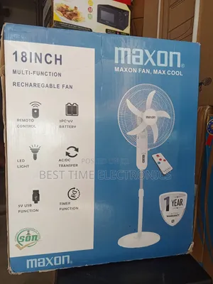 18" Original Maxon Rechargeable Stand Fan