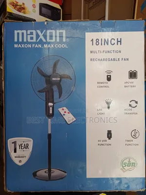 18" Original Maxon Rechargeable Stand Fan