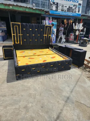 5ft Tall 6by6 Black Upholstery Padded Coloured Bed Frame