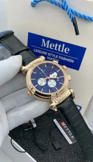 Mont Blanc/Mettle/Curren Chronograph Leather/Chain Watch