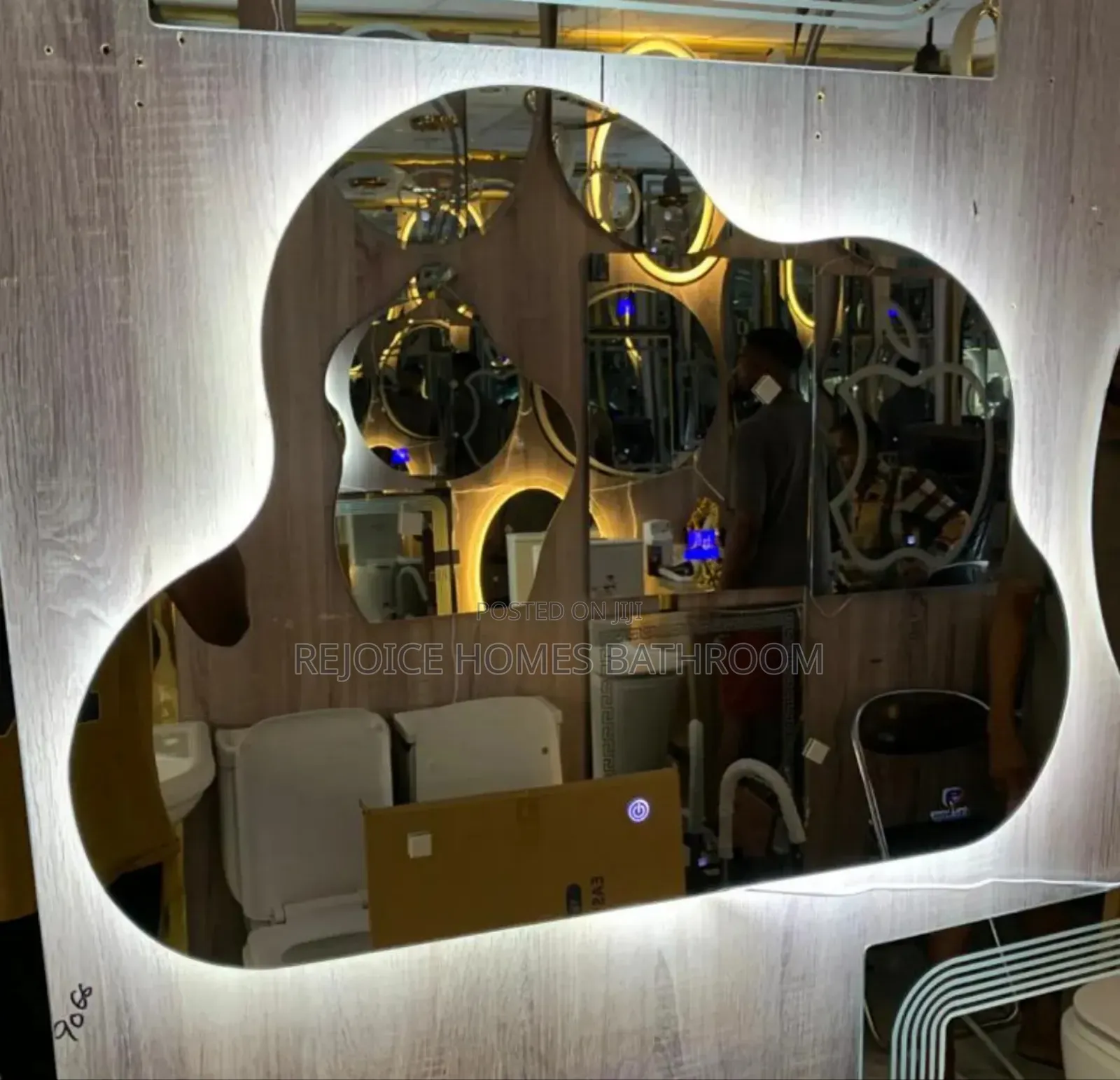 Luxury Cloud Curve Mirror With Led Lights