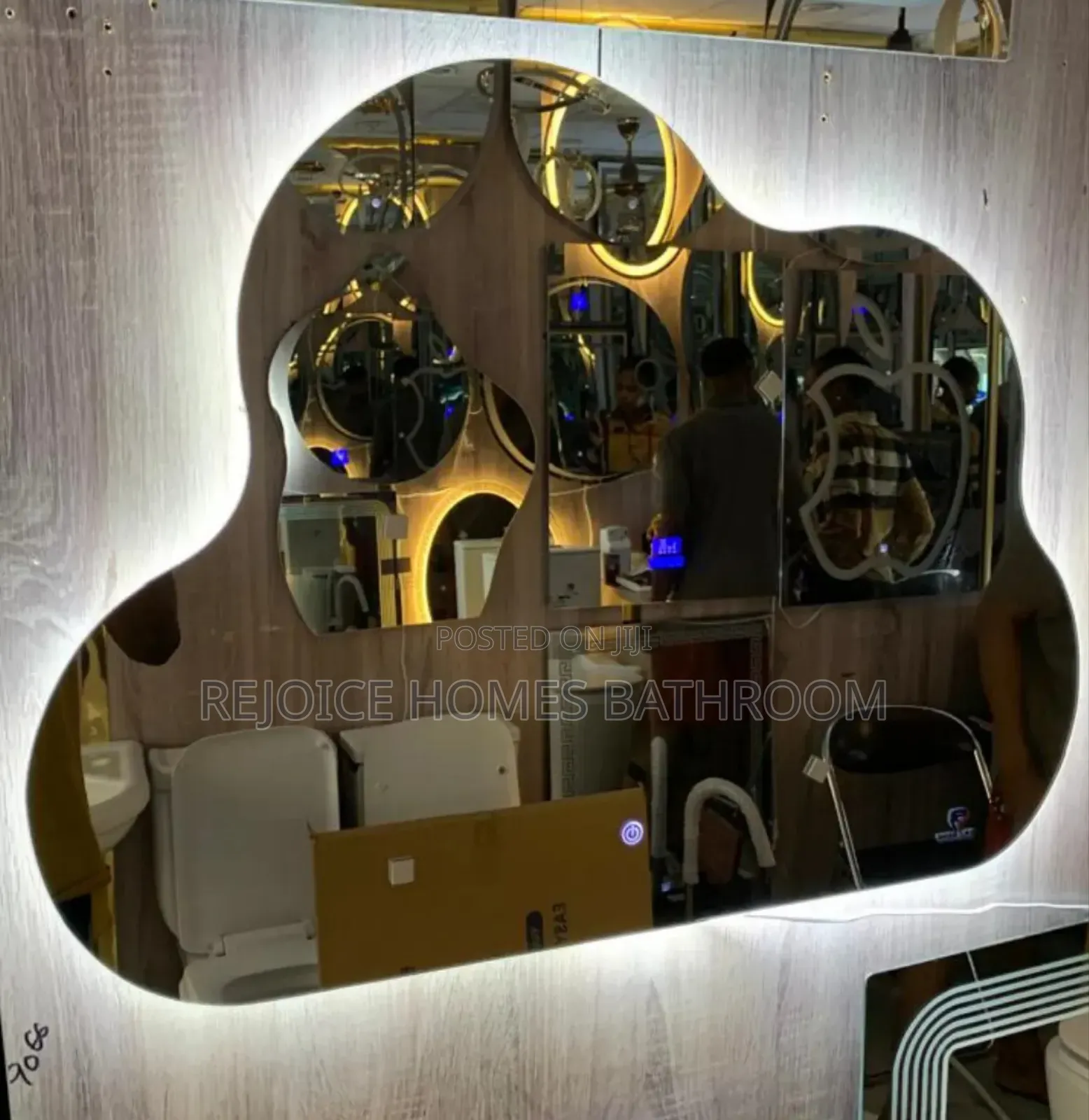 Luxury Cloud Curve Mirror With Led Lights