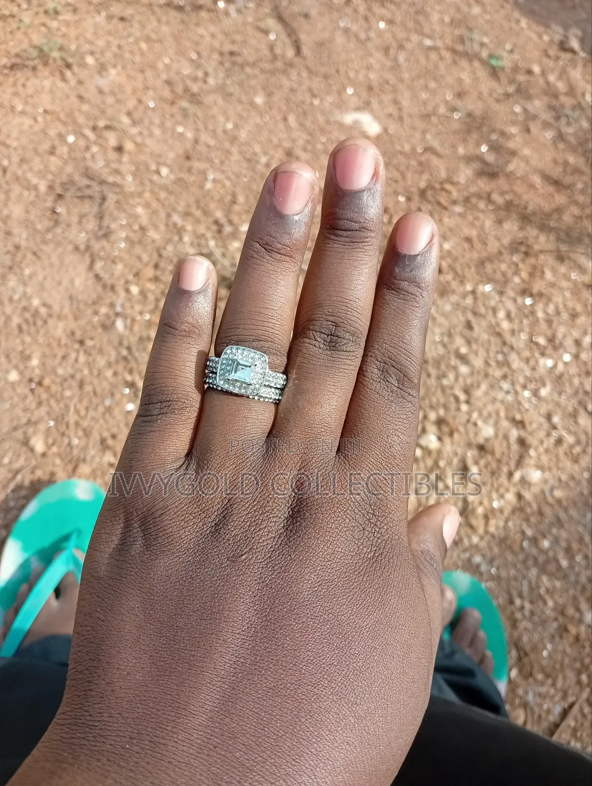 Bridal Ring Set Size 7, 8 Silver