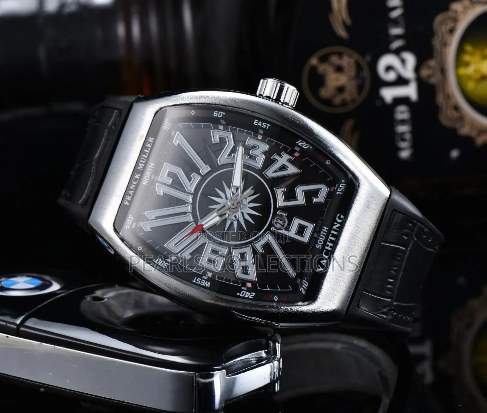 Frank Muller Leather/Chain Wristwatch Automatic Chronograph