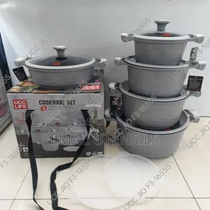 Original Mable Granite Cookware Set With Silicone Handle