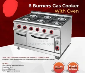 6burner Gas Cooker With Oven