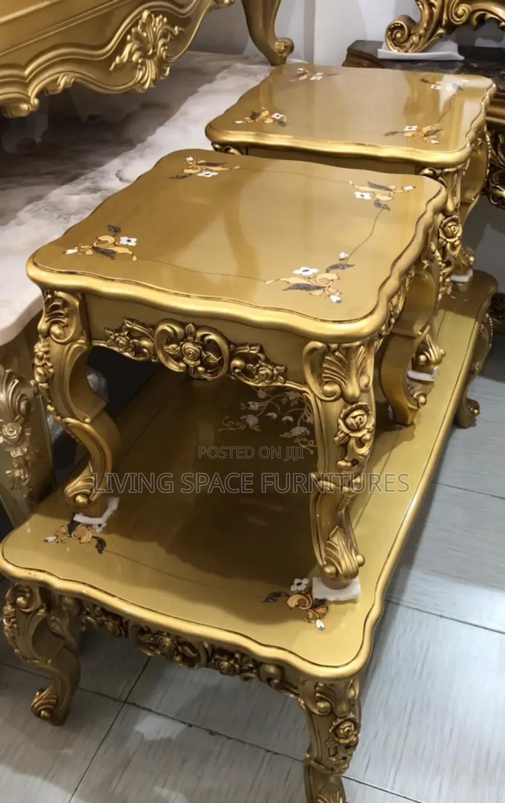 Royal Wood Top Centre Table Set
