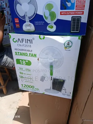 18inches Cafini Solar Fan With Panel and Two Bulbs