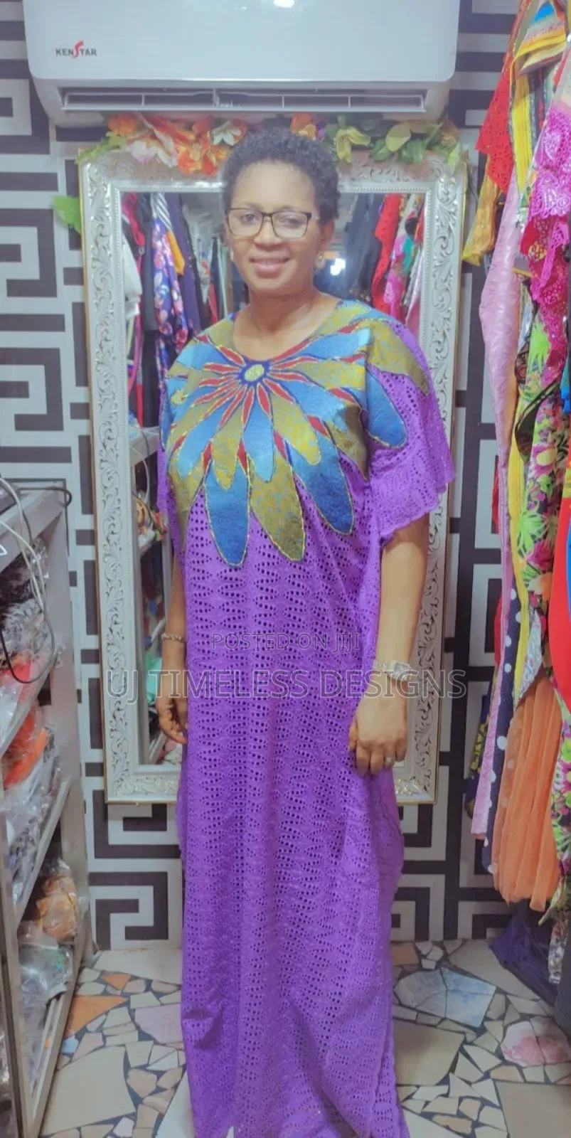 Stoned Dry Lace With Ankara Design