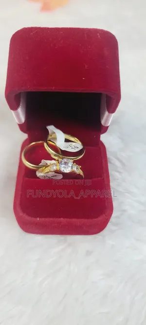 Gold Plated Titanium Wedding Set
