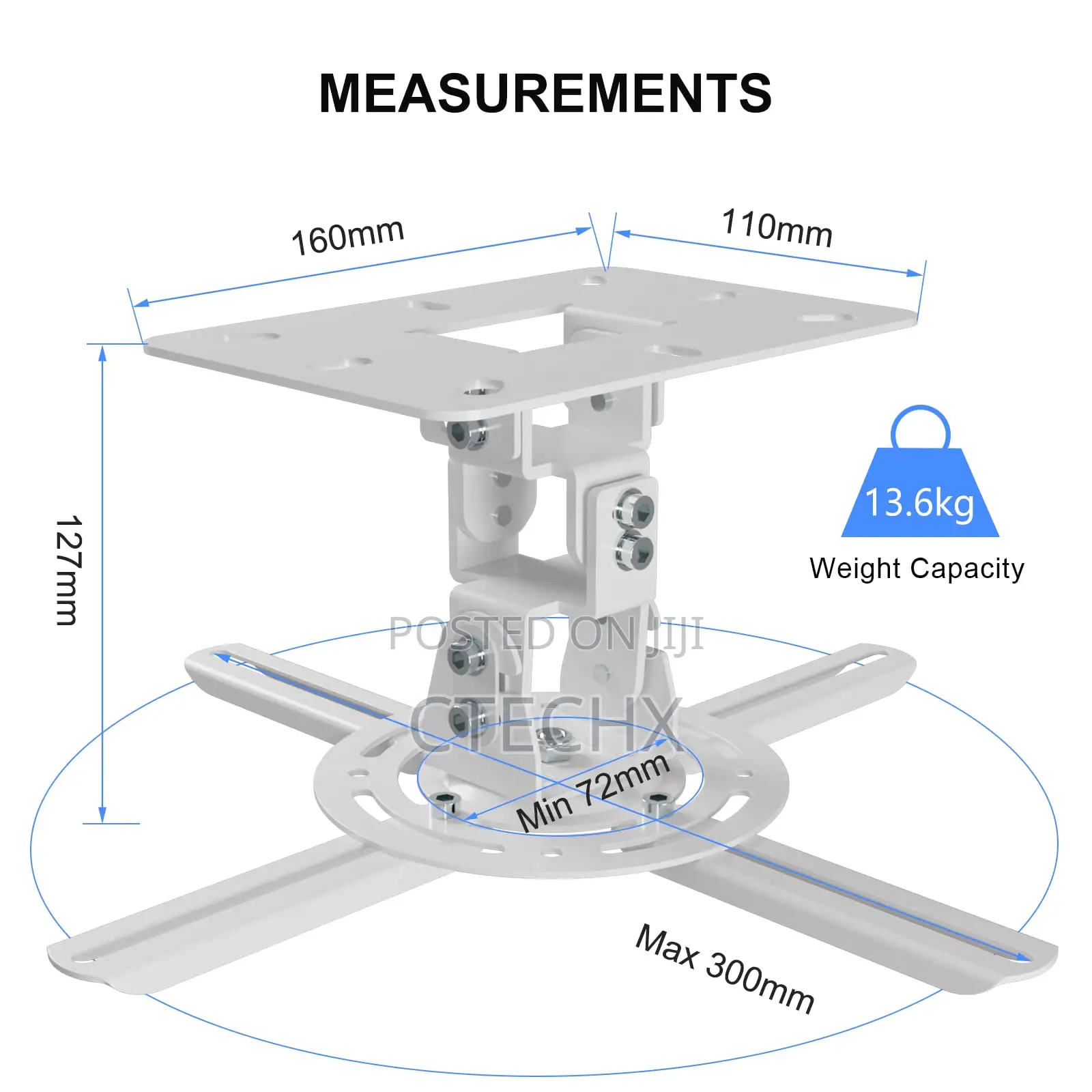 Universal Projector Ceiling / Wall Mount With 360°Rotation