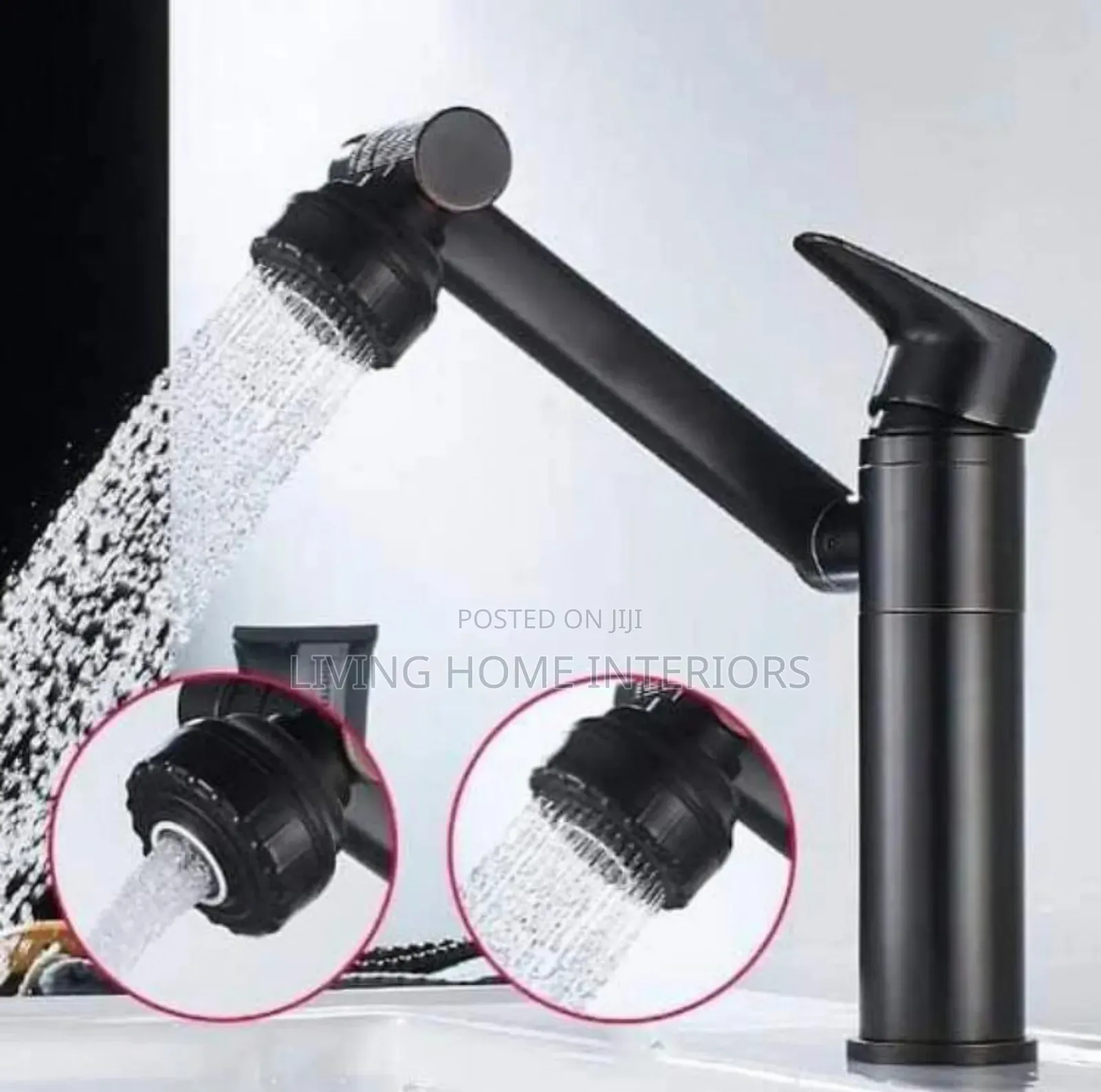 Black Adjustable Mixer Tap