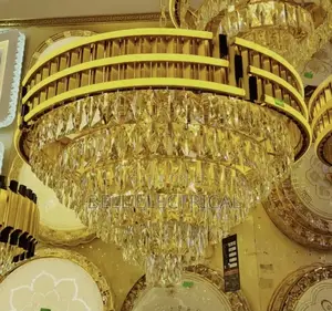 Golden Chrome Crystal Ceiling Light