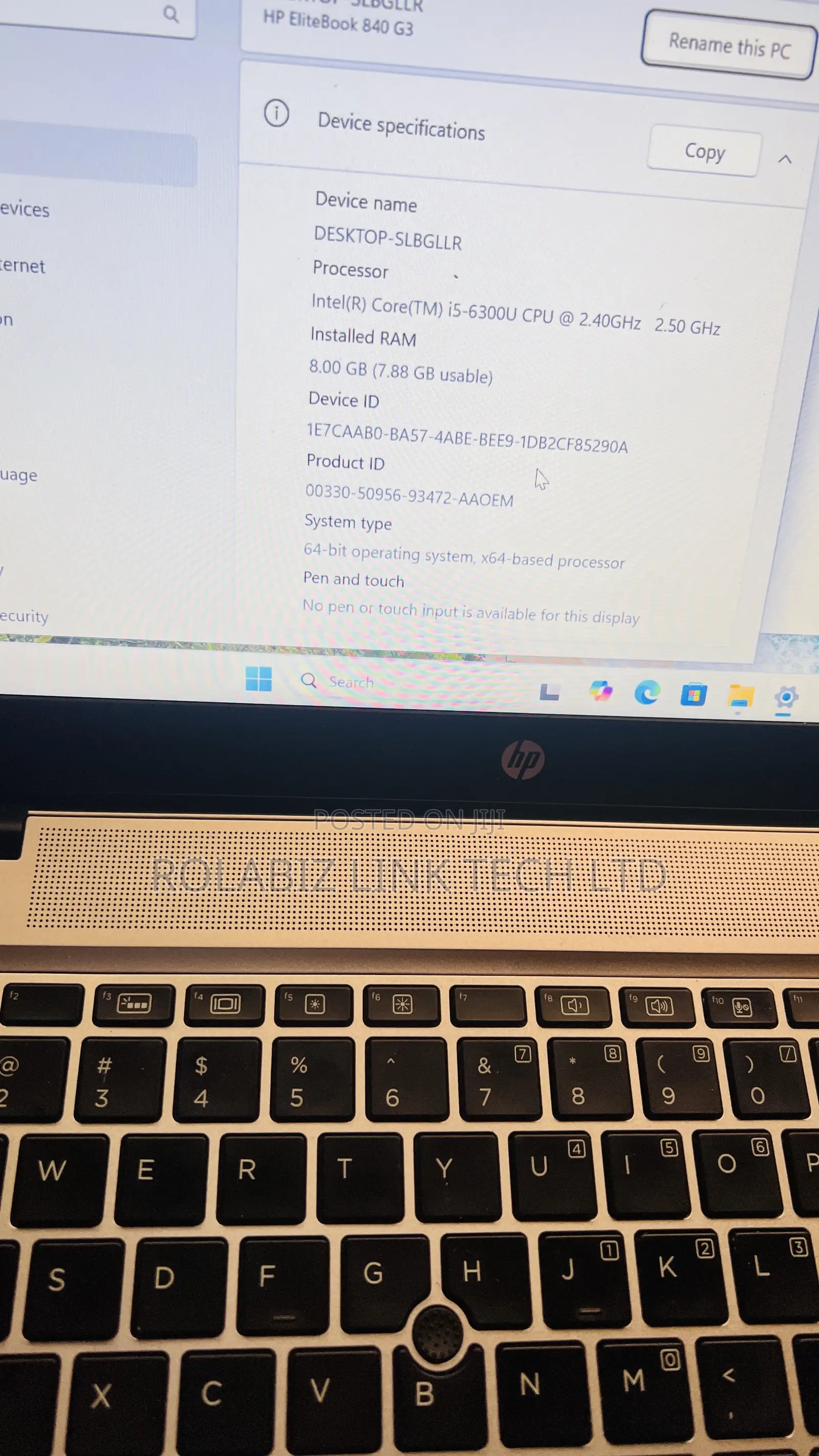 Laptop HP EliteBook 840 8GB Intel Core I5 SSD 256GB