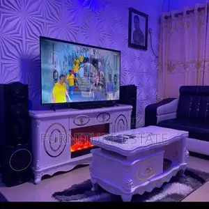 Tv Stand With Electric Fireplace, Cabinet, Remote Control