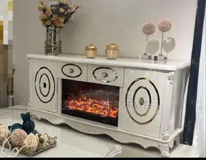 Super Tv Stand With Electric Fireplace, Remote, Cabinet