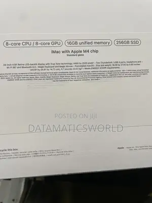 New Desktop Computer Apple iMac M4 16GB Apple M4 SSD 256GB