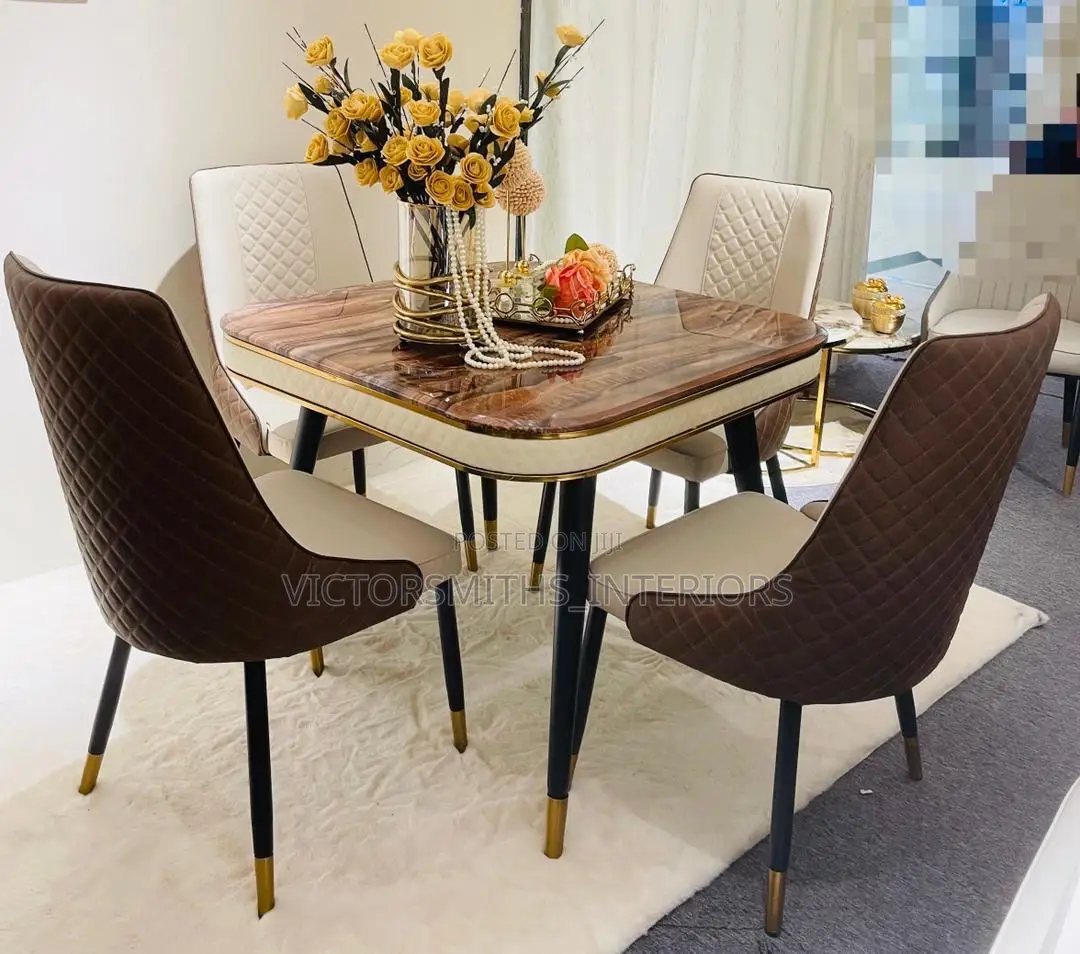 4 Sets Dinning Table and Mable Top