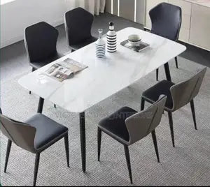 6 Sets Dinning Table With Mable Top
