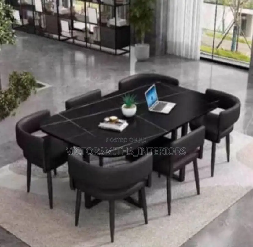 6 Sets Dinning Table With Mable Top