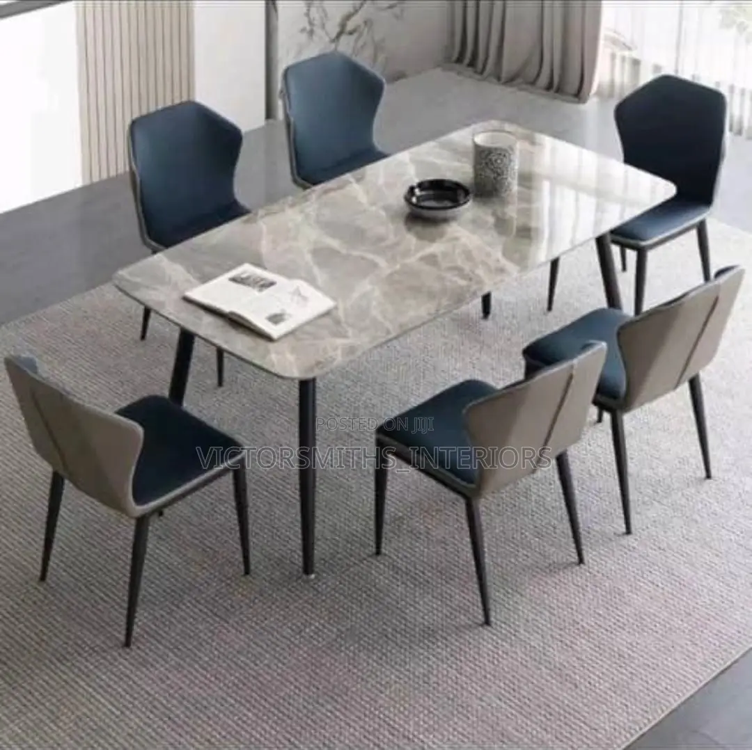 6 Sets Dinning Table With Mable Top