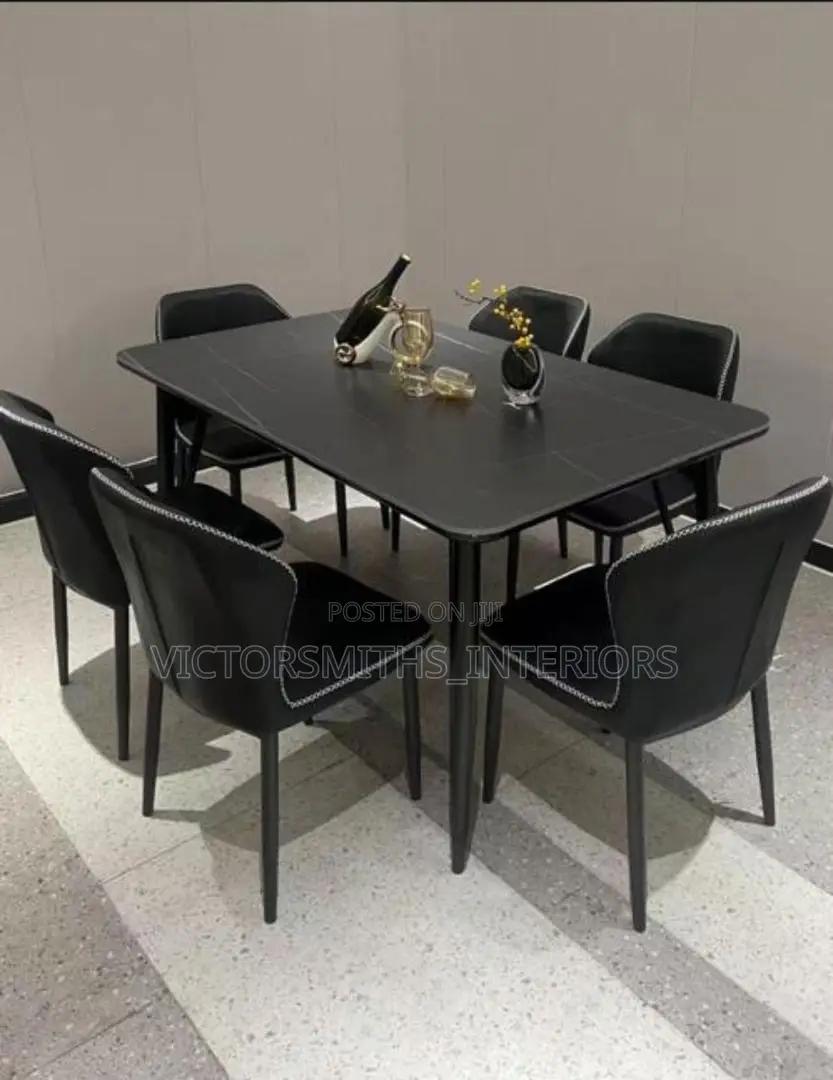 6 Sets Dinning Table With Mable Top