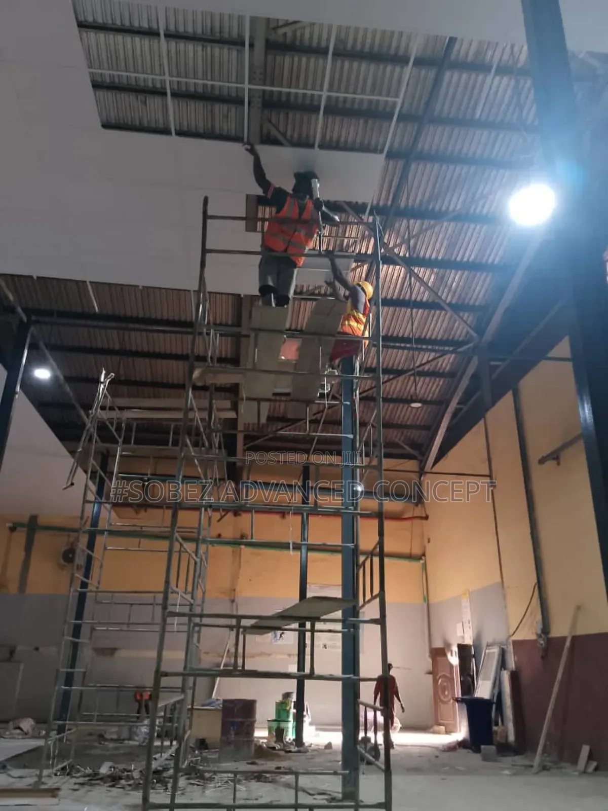 High Roof Event Hall Ceiling Installation