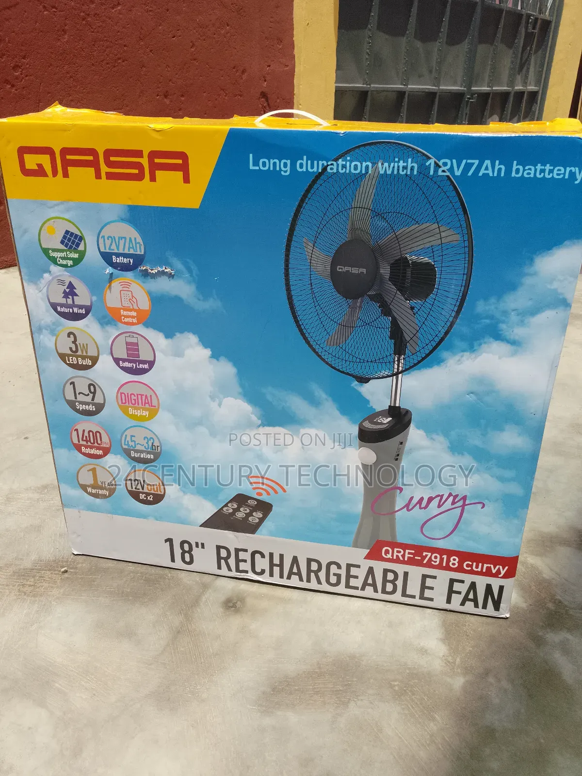 Qasa Rechargeable Fan QRF-7918:Powerful Airflow for Any Room
