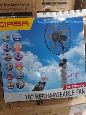 Photo - Elevate Comfort With Qasa Rechargeable Standing Fan QRF-7918