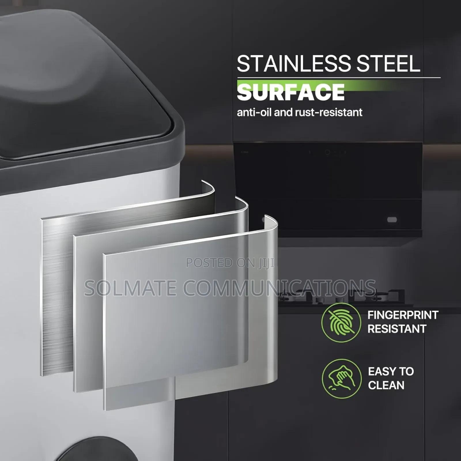 3 Compartment Pedal Stainless Trash Can With Lid (45 Litres)