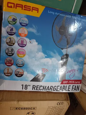 Qasa Rechargeable Standing Fanqrf-7918curvy:Adjustable Speed