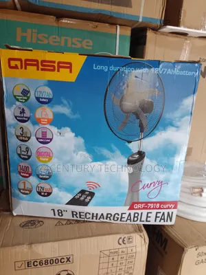 Qasa Rechargeable Standing Fan QRF-7918:Cool Breeze Anytime