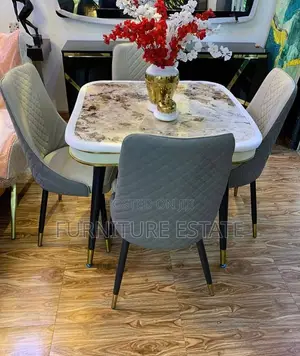 Deluxe 4-Seater Marble Dining Set