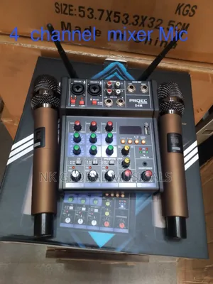 4 Channel Mixer With Two Handheld Microphone