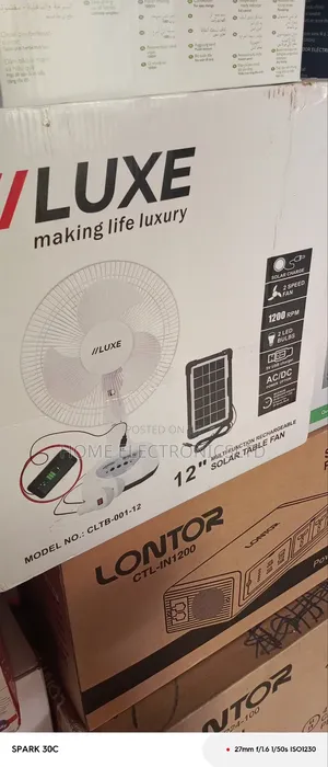 Luxe Table Fan 12 Inches With Panel Nd Bulb's