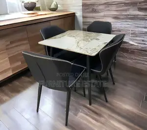 Elegant 4-Seater Marble Dining Set