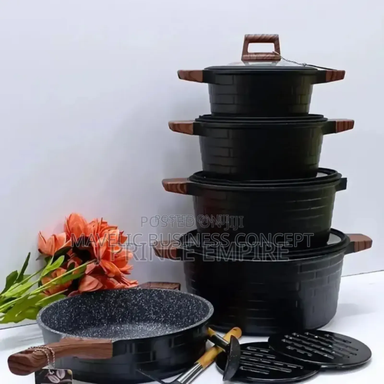 Granite Pot 4 Pots With 1 Pan