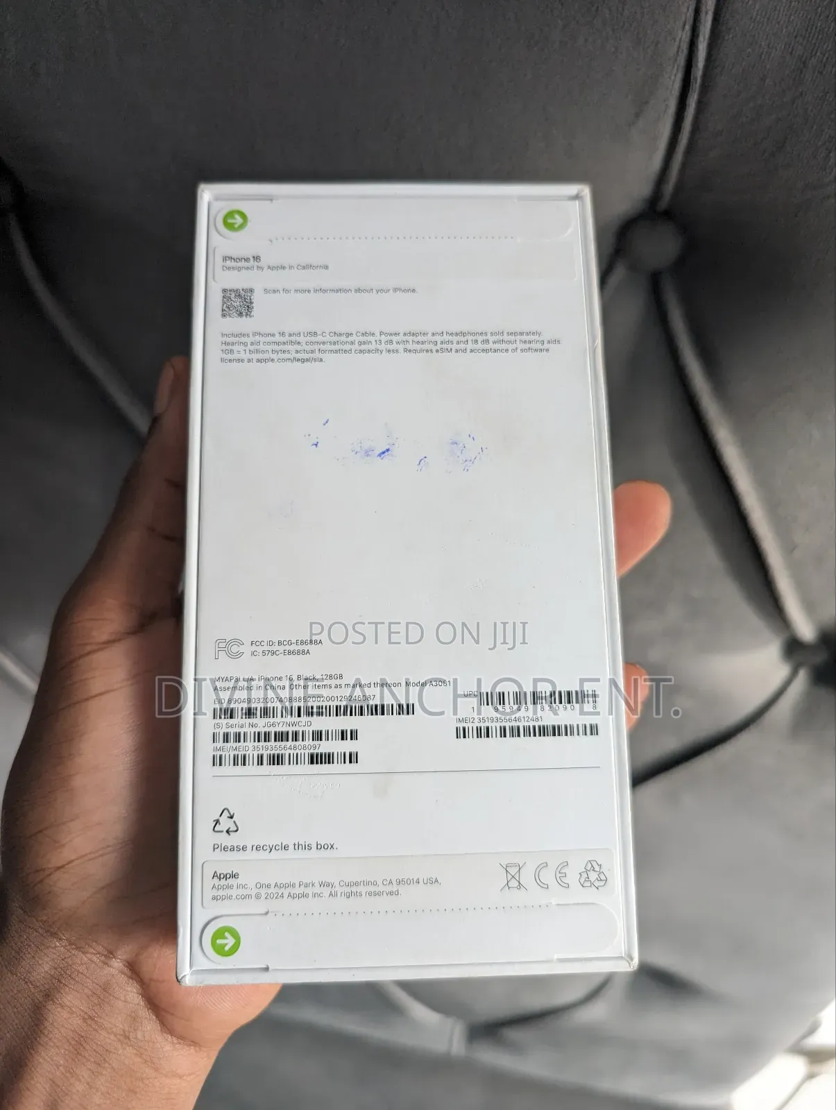 New Apple iPhone 16 128 GB Black