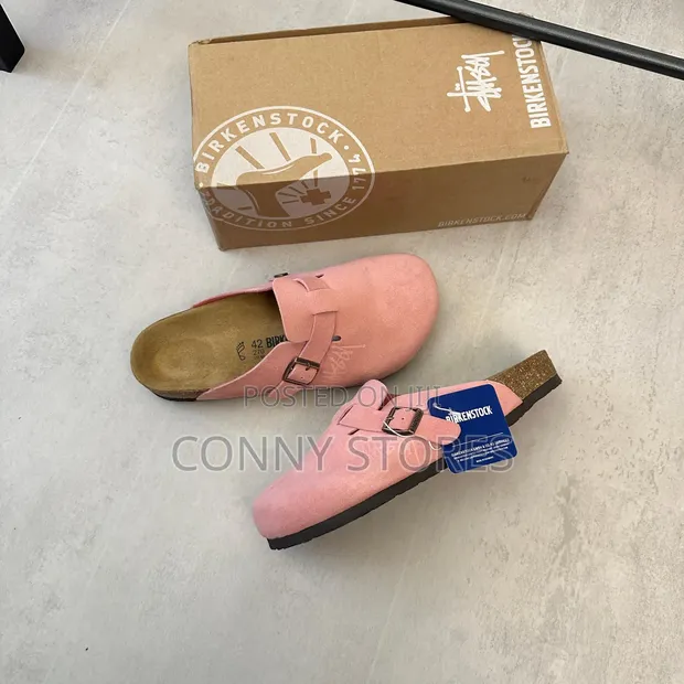 Authentic Stüssy X Birkenstock Boston Clogs “Dusty Pink for sale