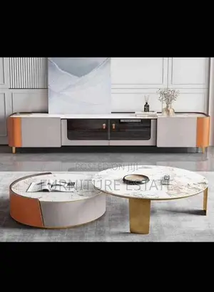 2-in-1 Modern Expandable Marble Center Table