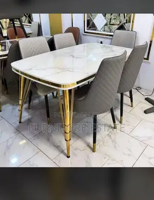 6-Person Marble Luxury Dining Set