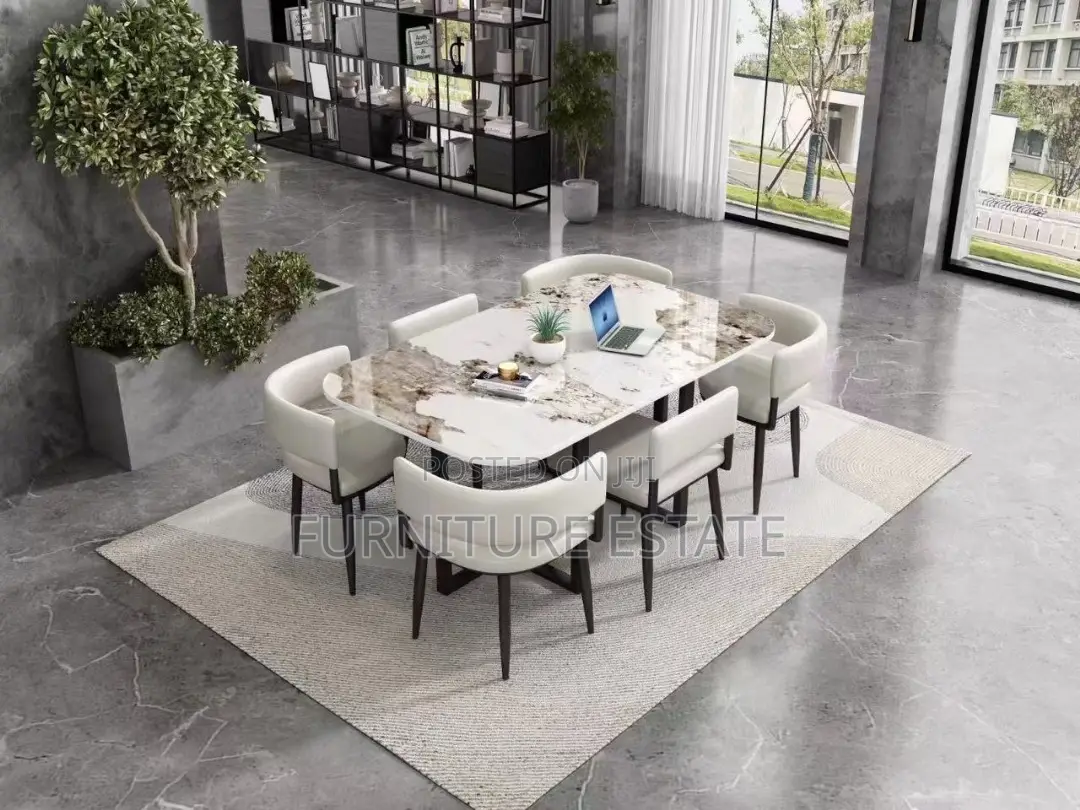 6-Seater Premium Marble Dining Set