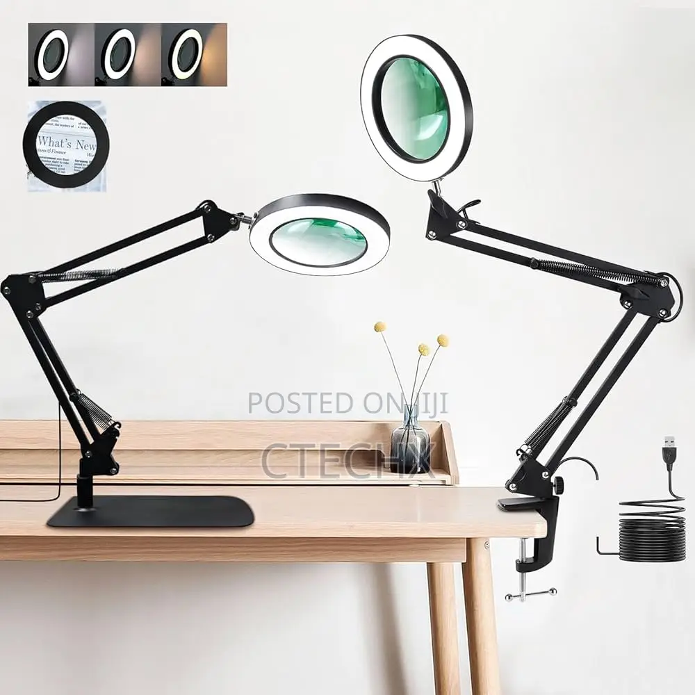 12x Magnifying Led Desk Lamp With Base Clamp for Hobbies.