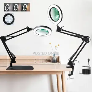 12x Magnifying Led Desk Lamp With Base Clamp for Hobbies.