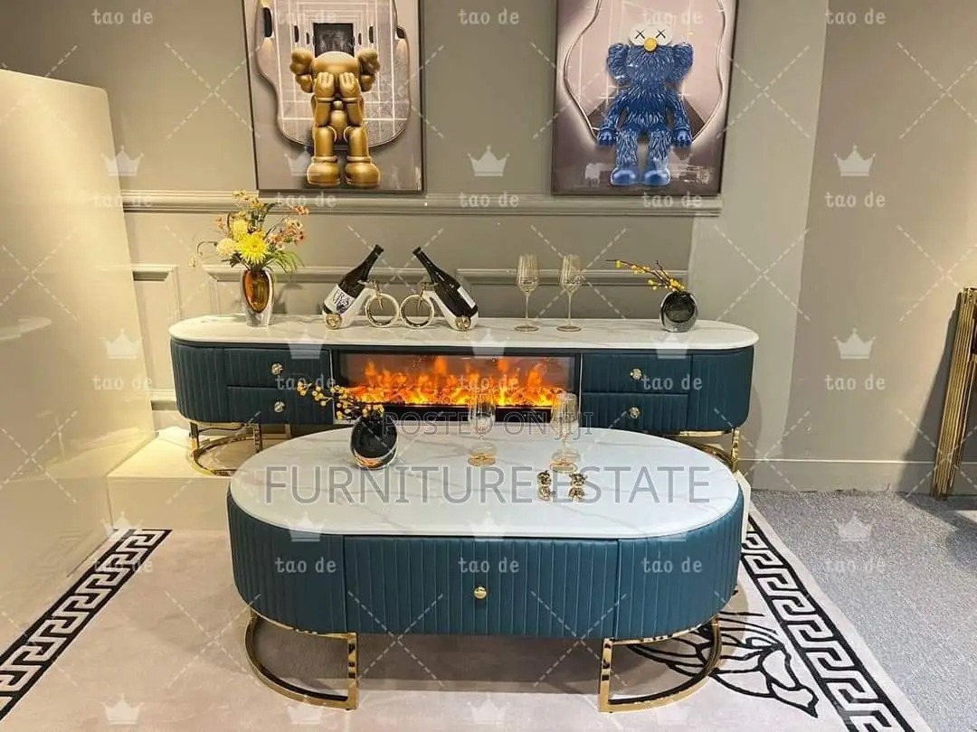 Executive Fireplace Tv Stand With Center Table