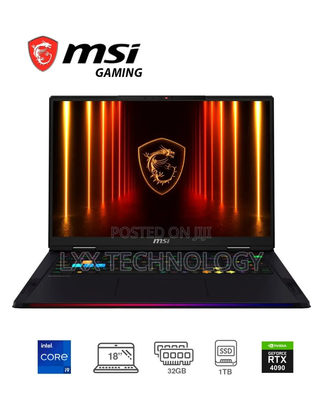 New Laptop MSI 32GB Intel Core I9 SSD 1T