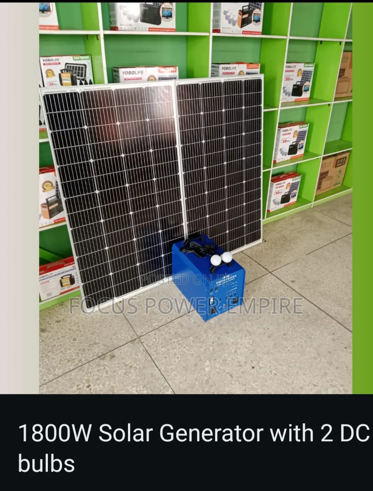 Original 1800watts Solar Generator Can With Two Dc Bulbs